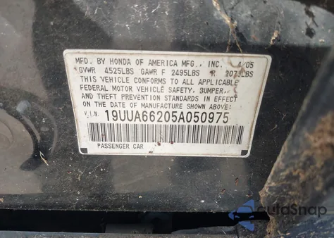 2005 Acura Tl z USA, uszkodzony, nr VIN 19UUA66205A050975